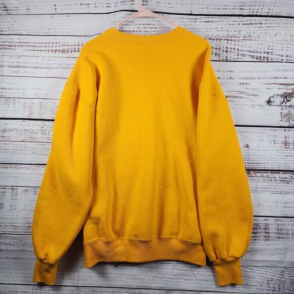 Vintage Russell Athletic USA Crewneck Sweatshirt XL Gold Yellow 90s Pullover - Picture 2 of 8